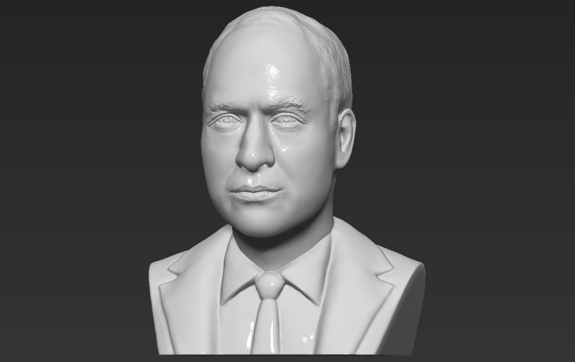 Prince William bust ready for full color 3D printing 3D print model_24