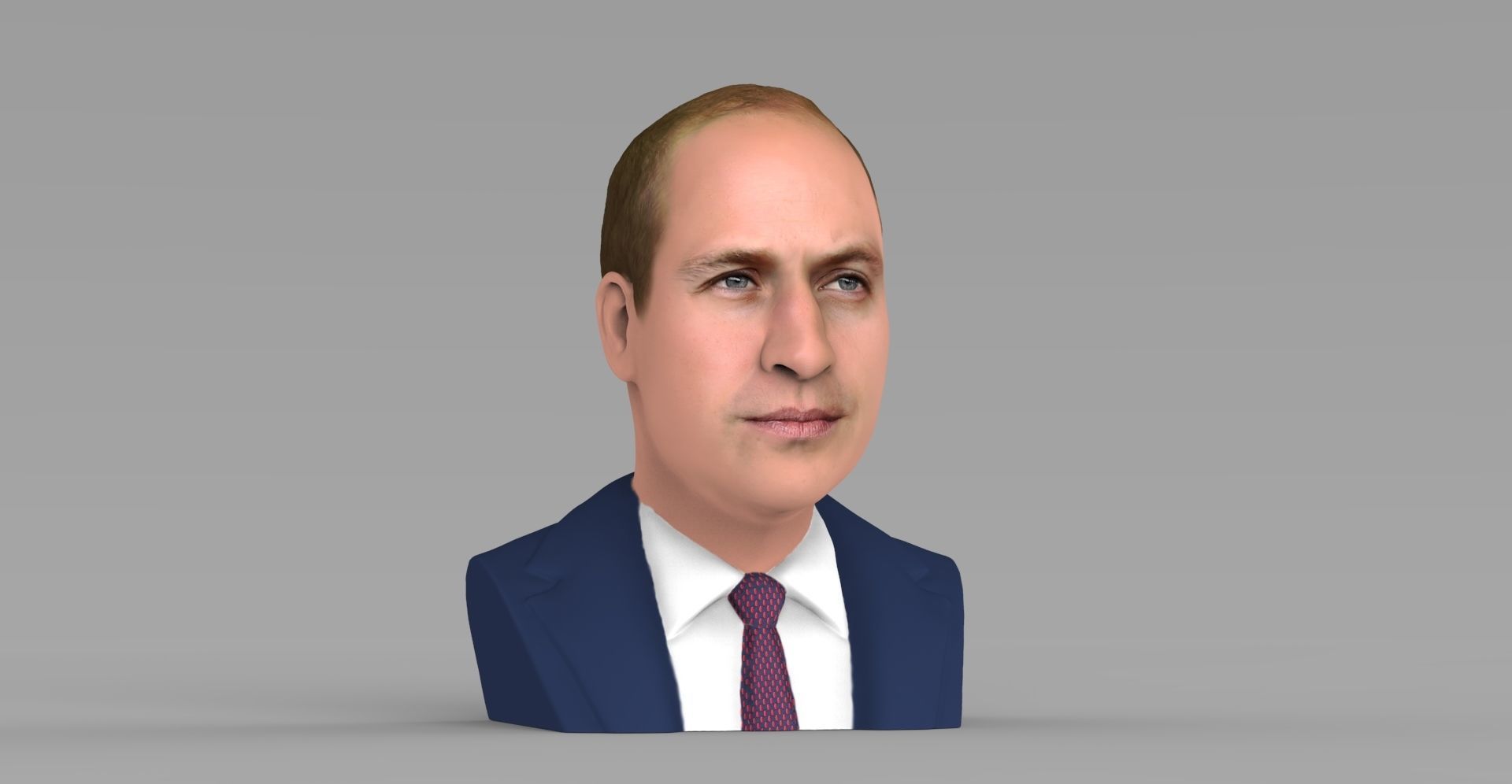 Prince William bust ready for full color 3D printing 3D print model_10