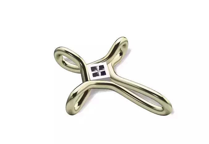 Cross gold with diamond in middle