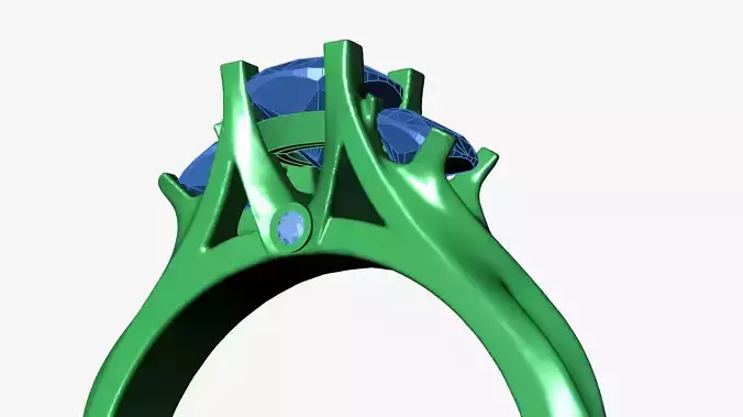 En-Ring sapphire ring with stones 3D model