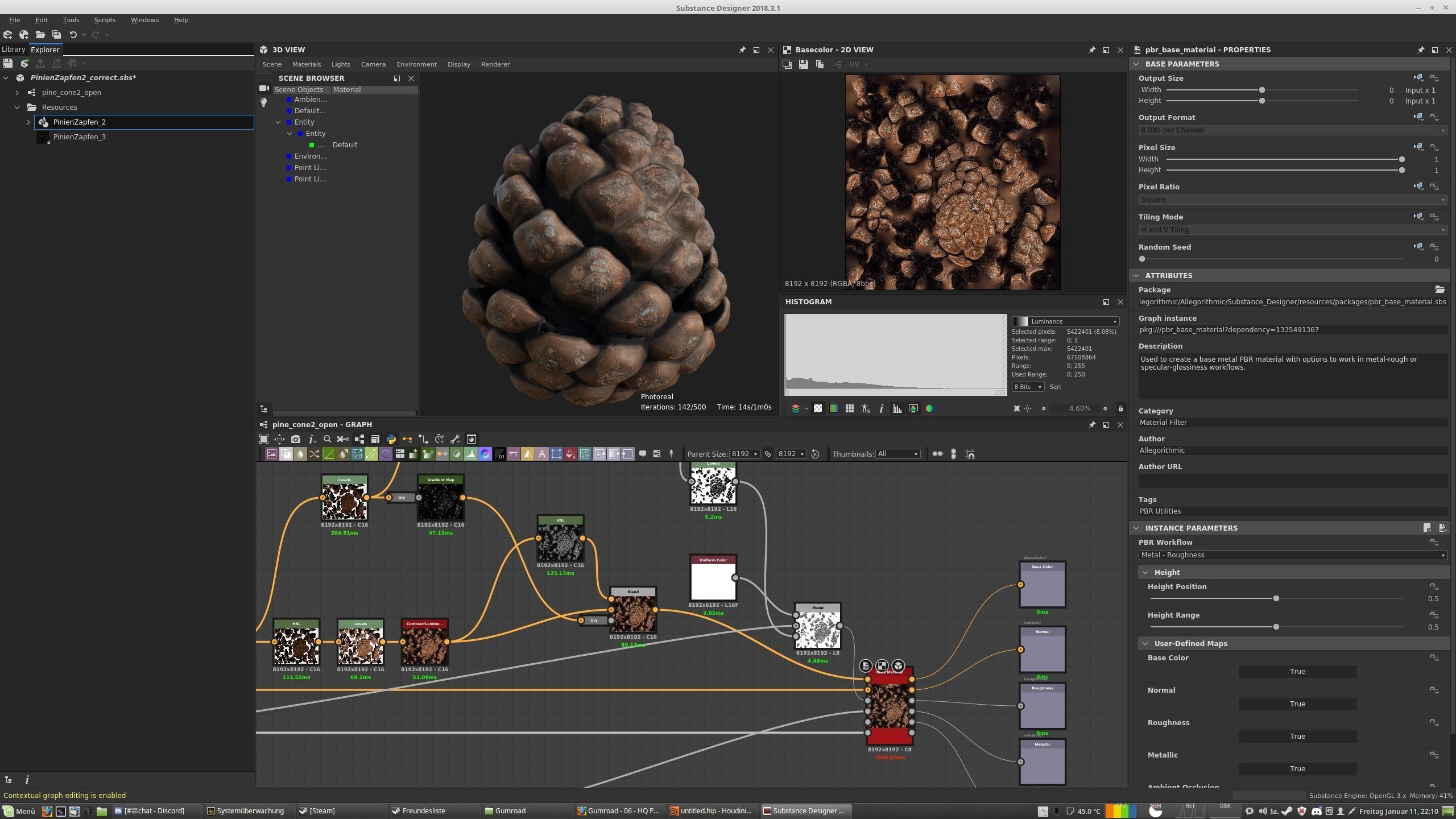 Pine-Cone Model - SubstanceDesigner-Extractor Asset - Hip Indie Free 3D model_1