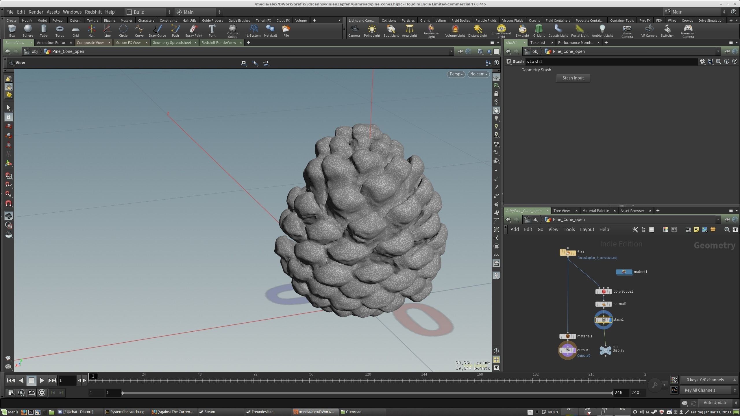 Pine-Cone Model - SubstanceDesigner-Extractor Asset - Hip Indie Free 3D model_3