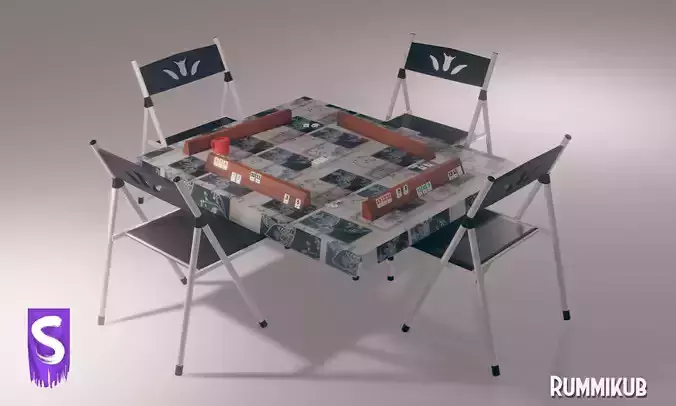3D Rummikub Table 3d Model model