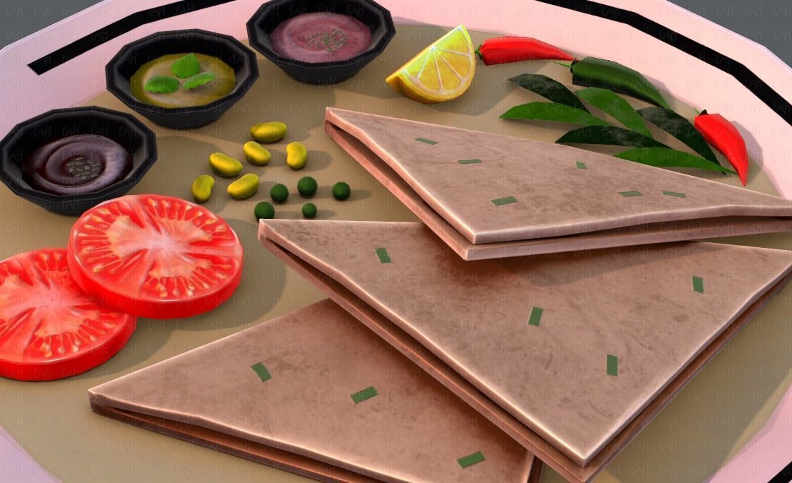 Naan Bread V01 Low-poly 3D model_43