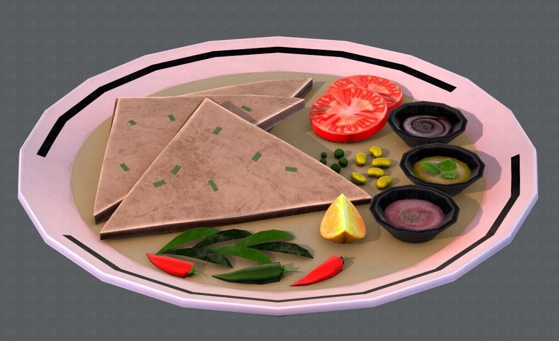 Naan Bread V01 Low-poly 3D model_21