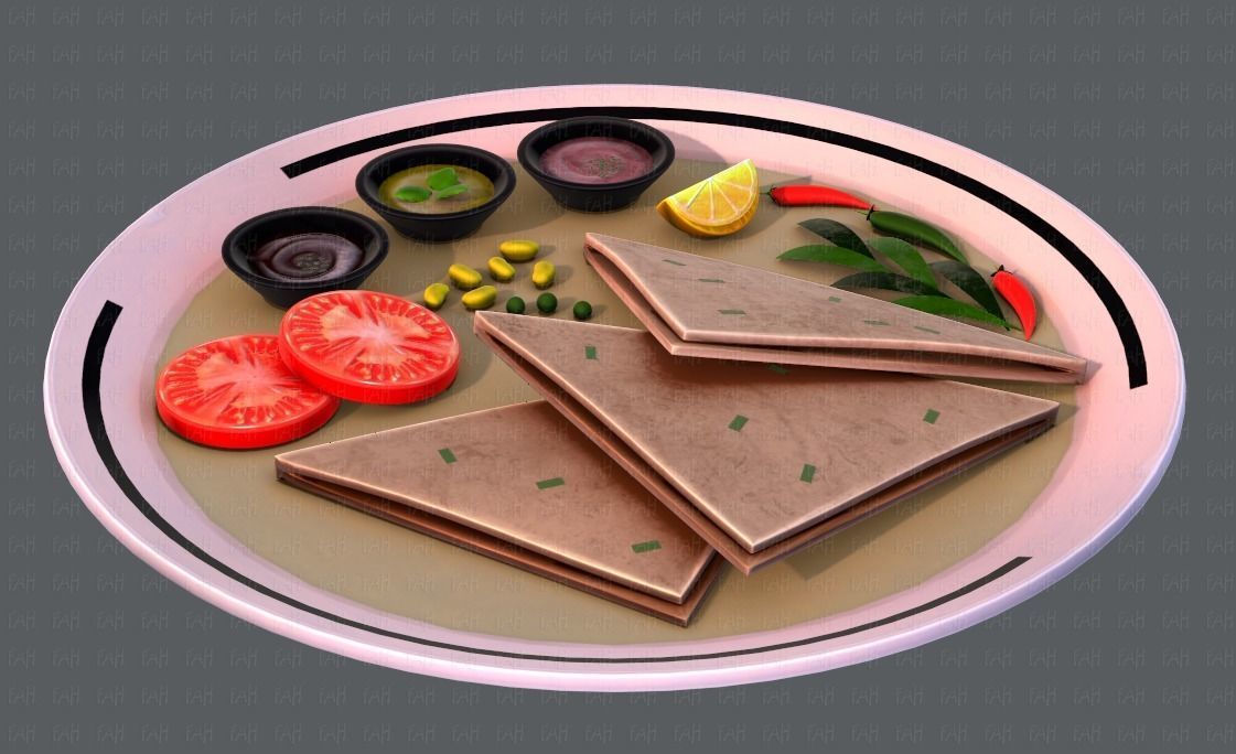 Naan Bread V01 Low-poly 3D model_8