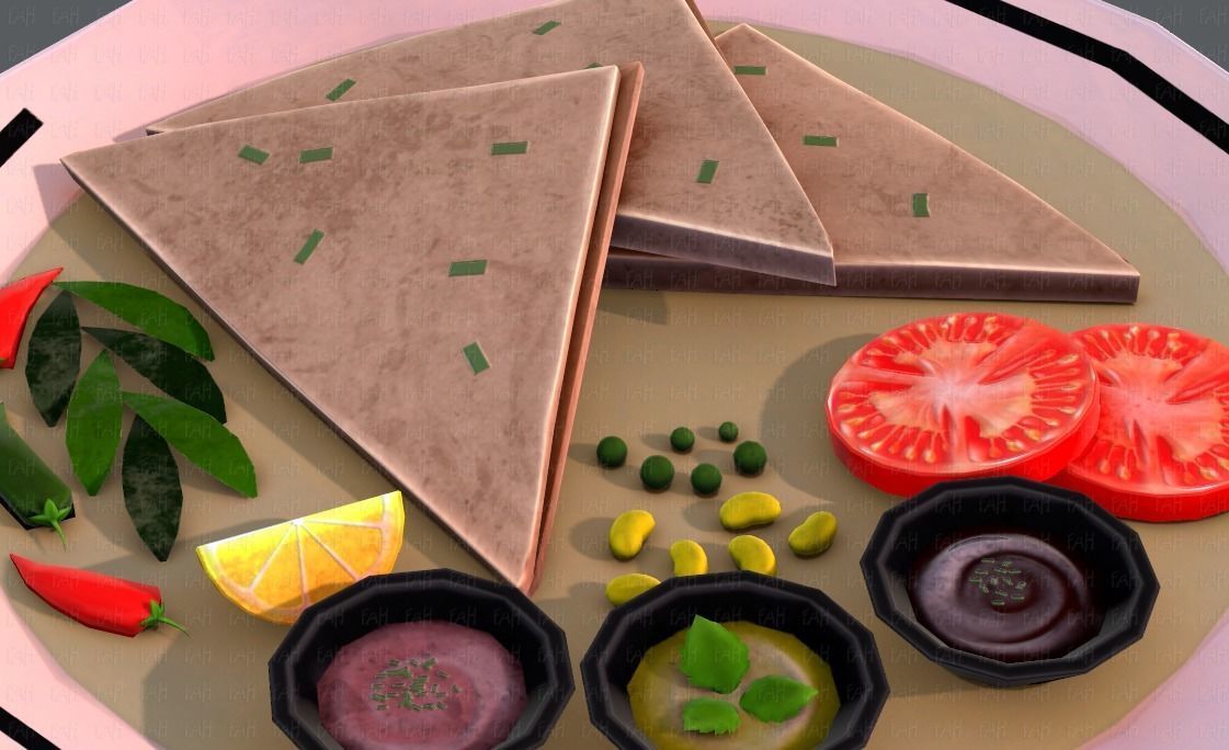 Naan Bread V01 Low-poly 3D model_47