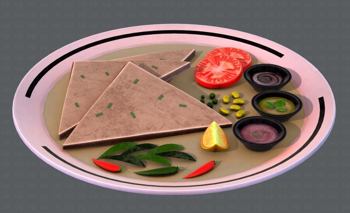 Naan Bread V01 Low-poly 3D model_5