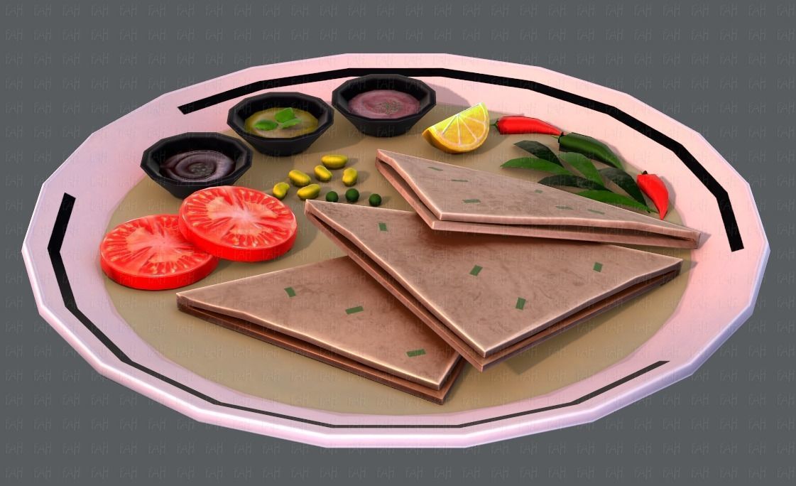 Naan Bread V01 Low-poly 3D model_24