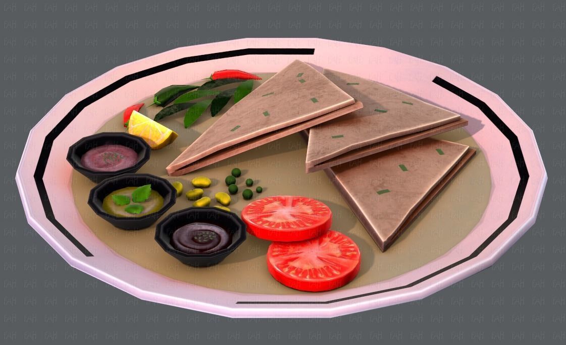 Naan Bread V01 Low-poly 3D model_18