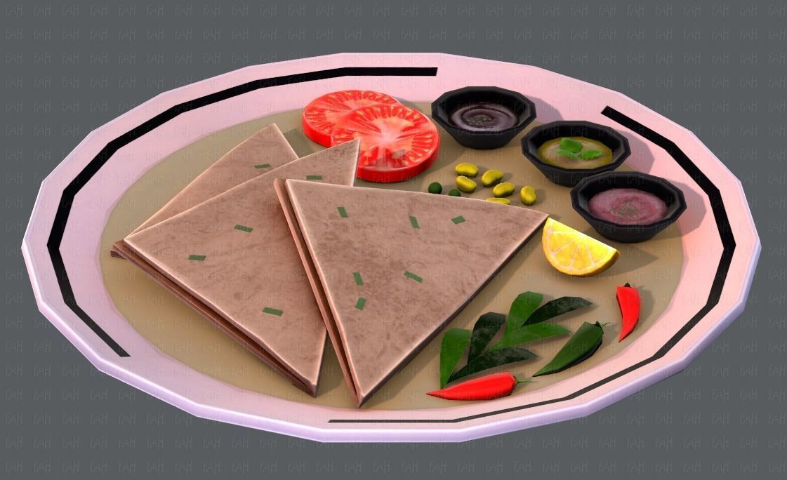 Naan Bread V01 Low-poly 3D model_22