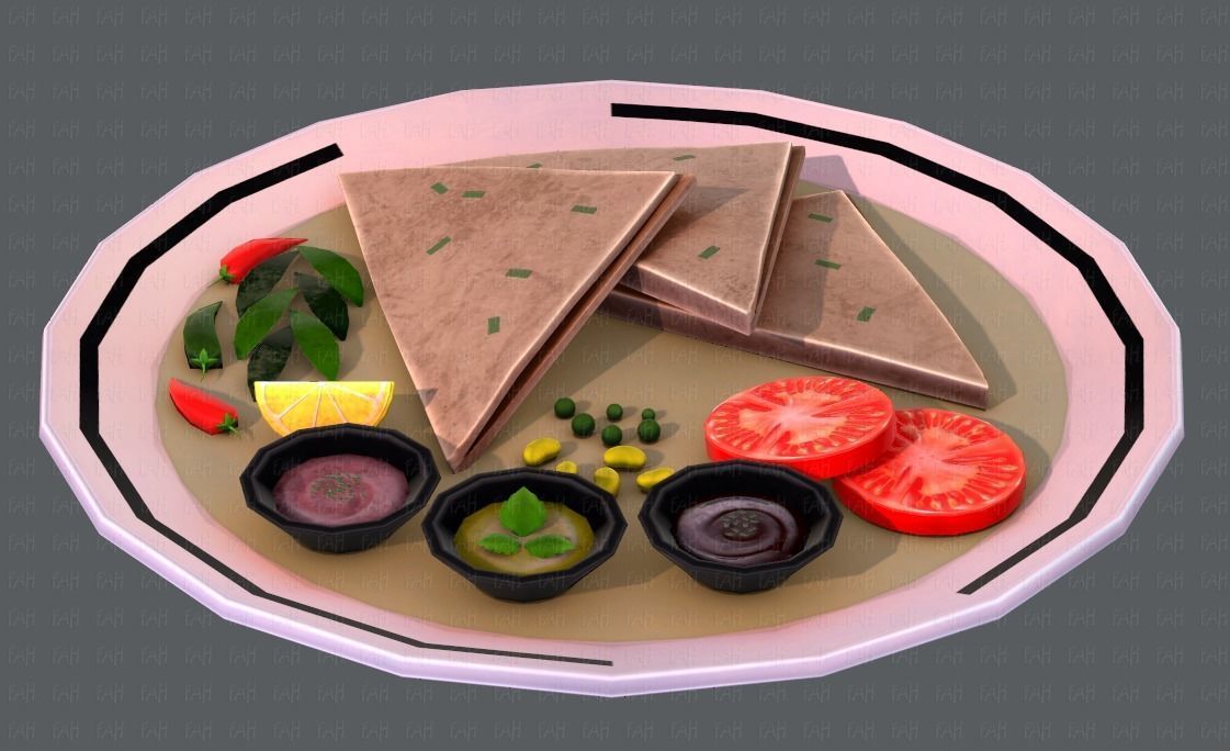 Naan Bread V01 Low-poly 3D model_20