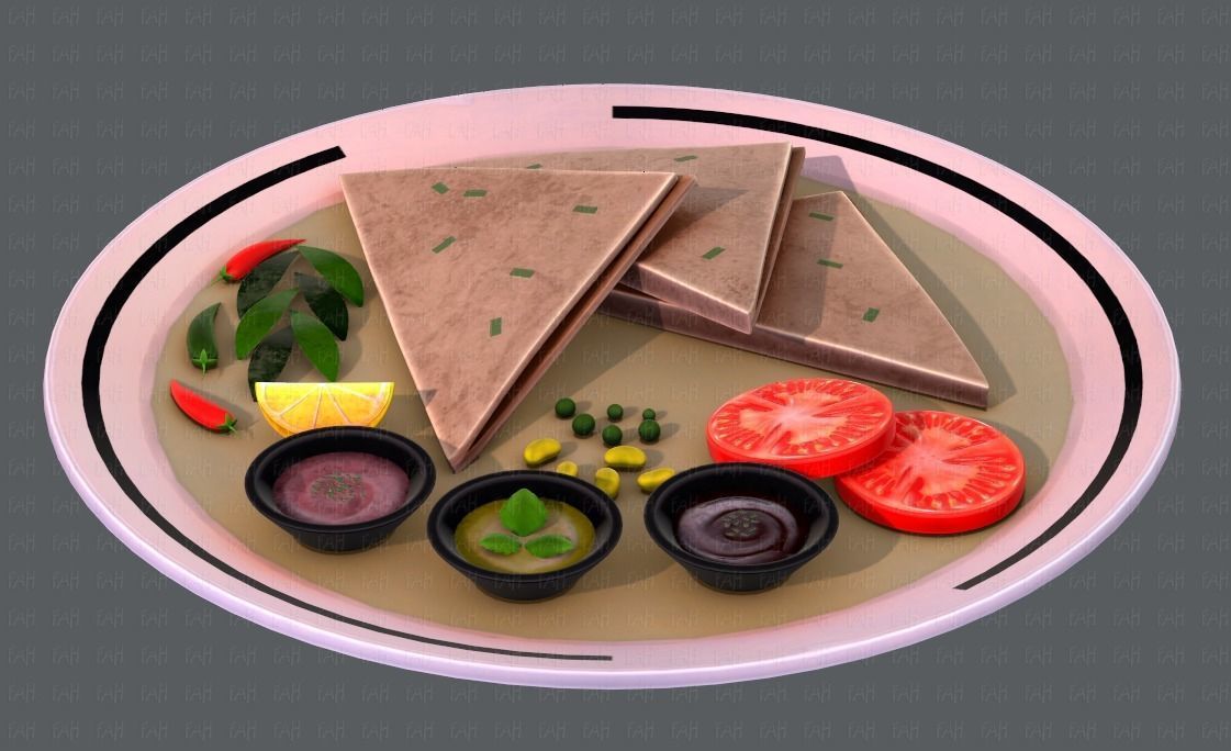 Naan Bread V01 Low-poly 3D model_3