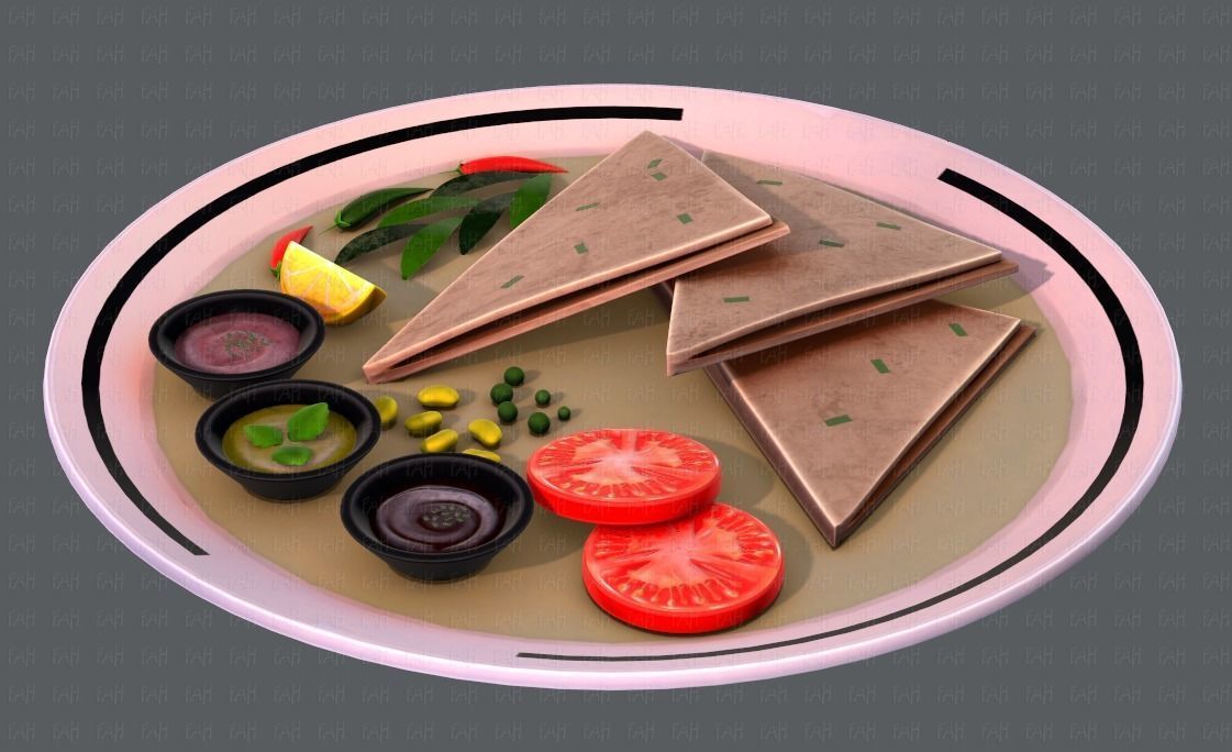 Naan Bread V01 Low-poly 3D model_2