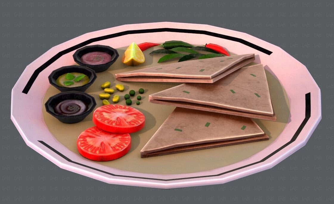 Naan Bread V01 Low-poly 3D model_17