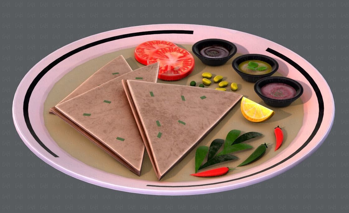 Naan Bread V01 Low-poly 3D model_6