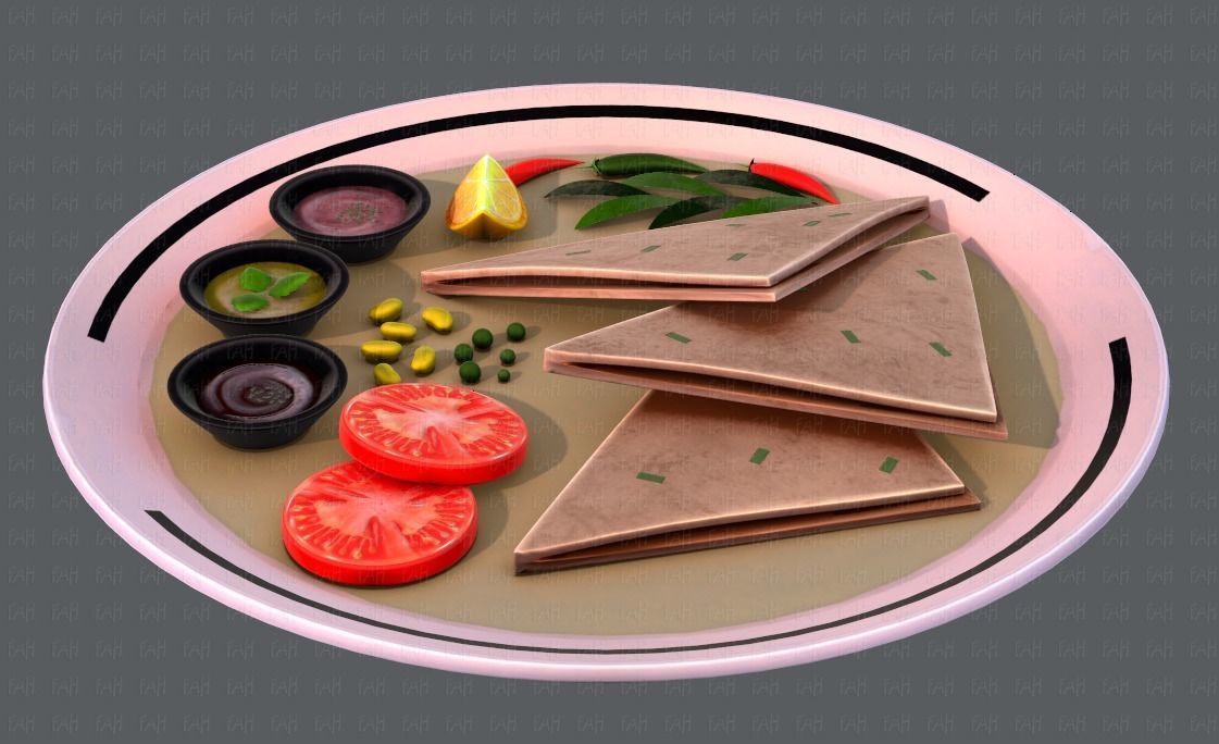 Naan Bread V01 Low-poly 3D model_1