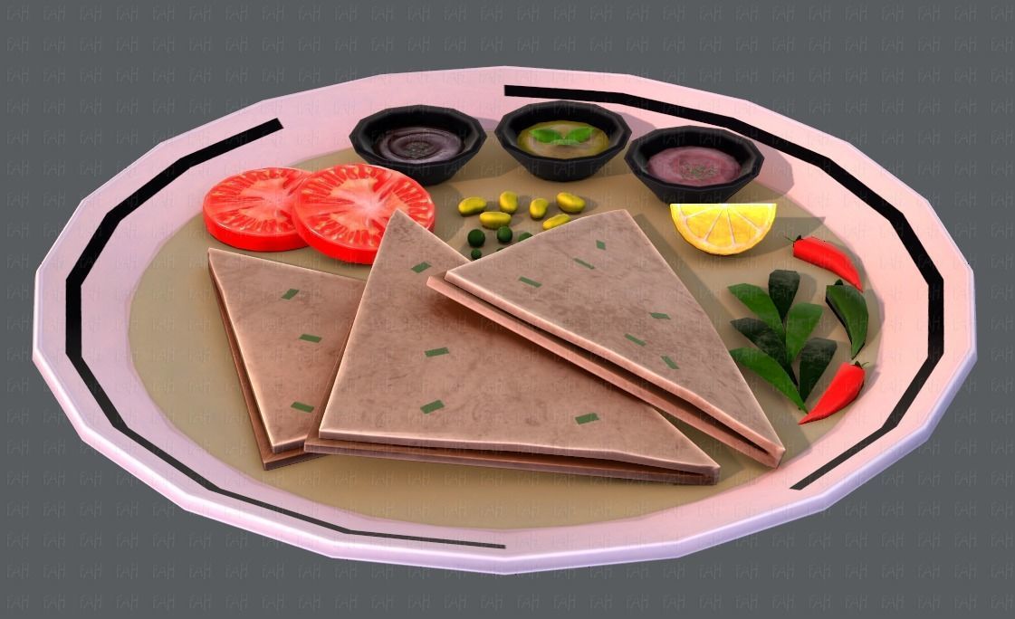 Naan Bread V01 Low-poly 3D model_23