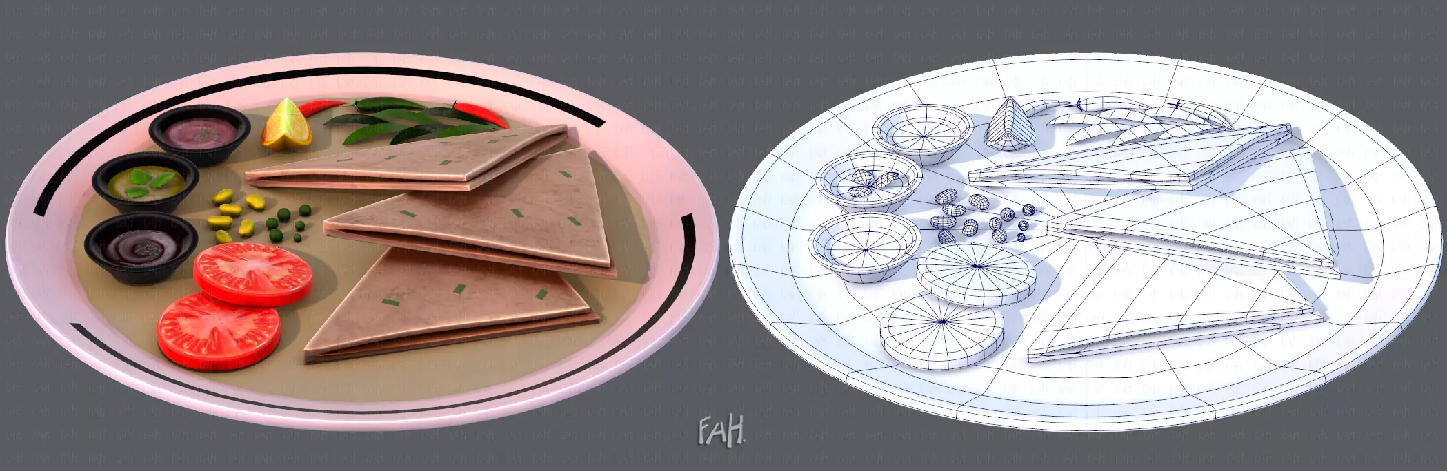 Naan Bread V01 Low-poly 3D model_0