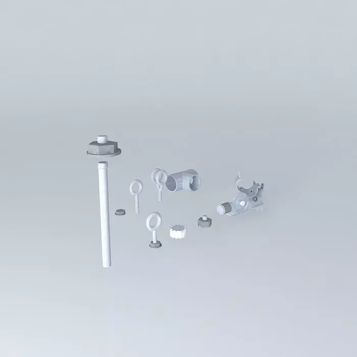 Nuts and bolts and hardware and gear motor Free 3D model_0