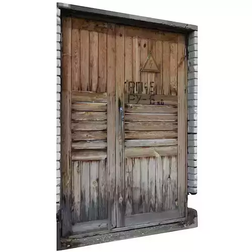 Old door scan 27 Low-poly 3D model