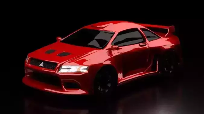 Mitshubishi Lancer Evolution V Free low-poly 3D model
