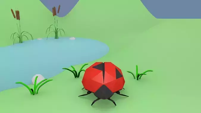 Ladybug Low-Poly beetle