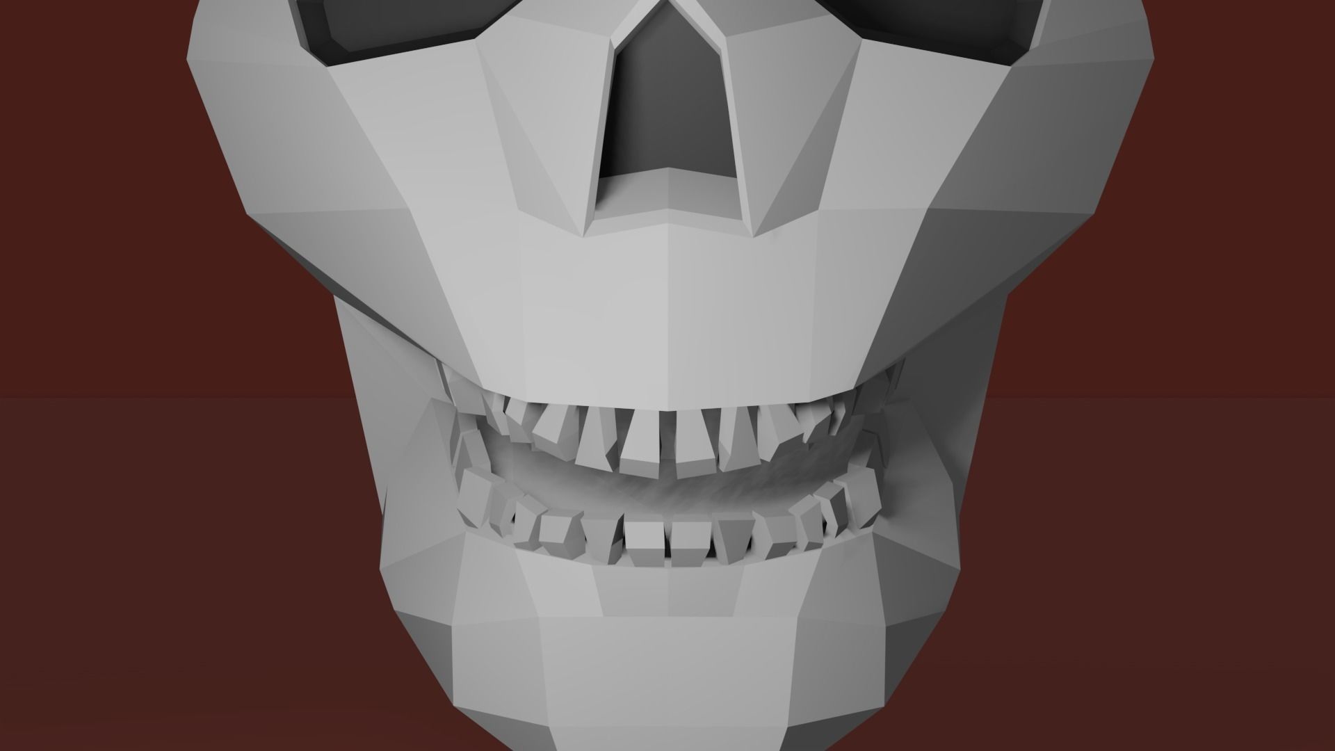 Low Poly Skull Free low-poly 3D model_3