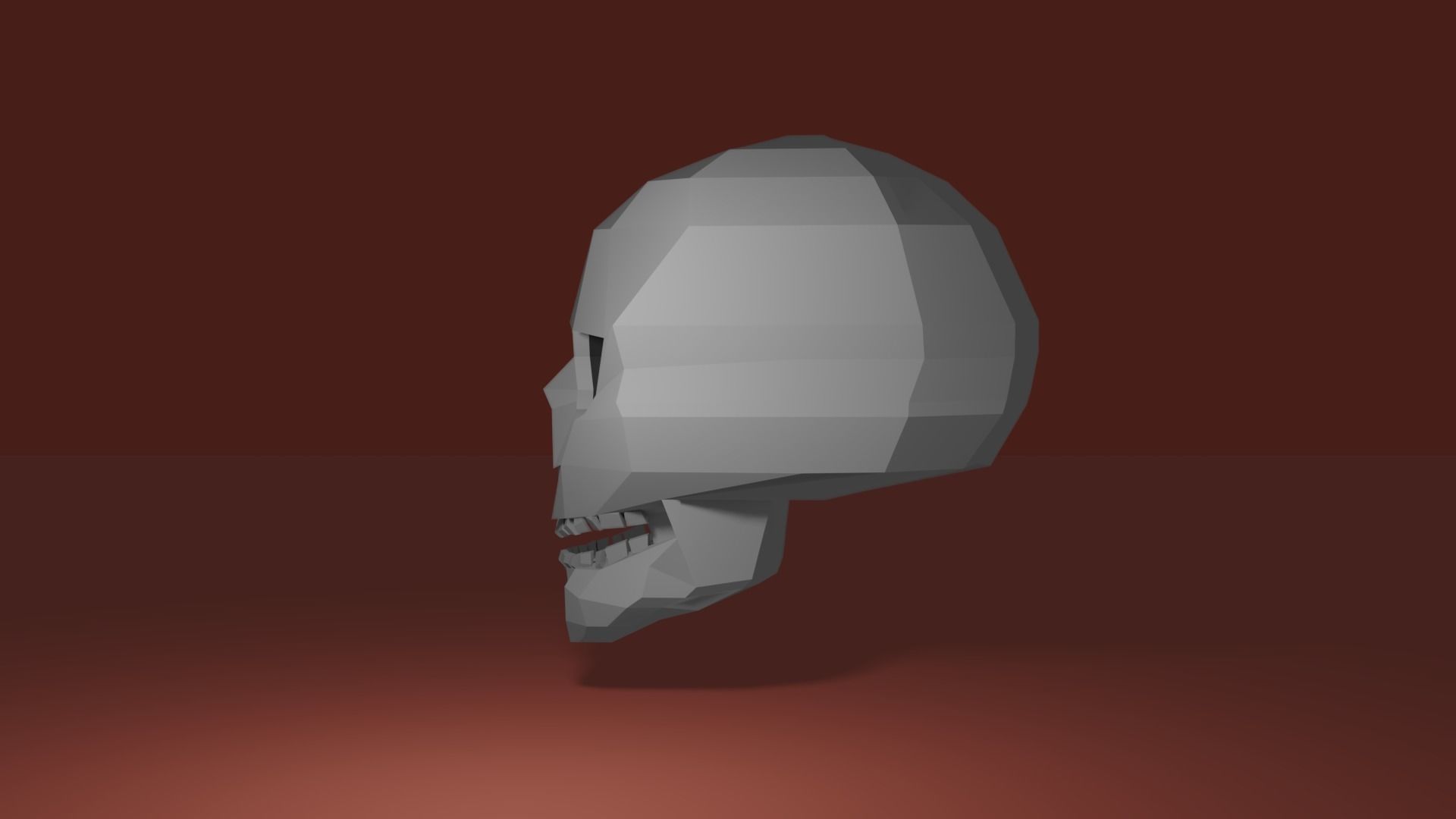 Low Poly Skull Free low-poly 3D model_2