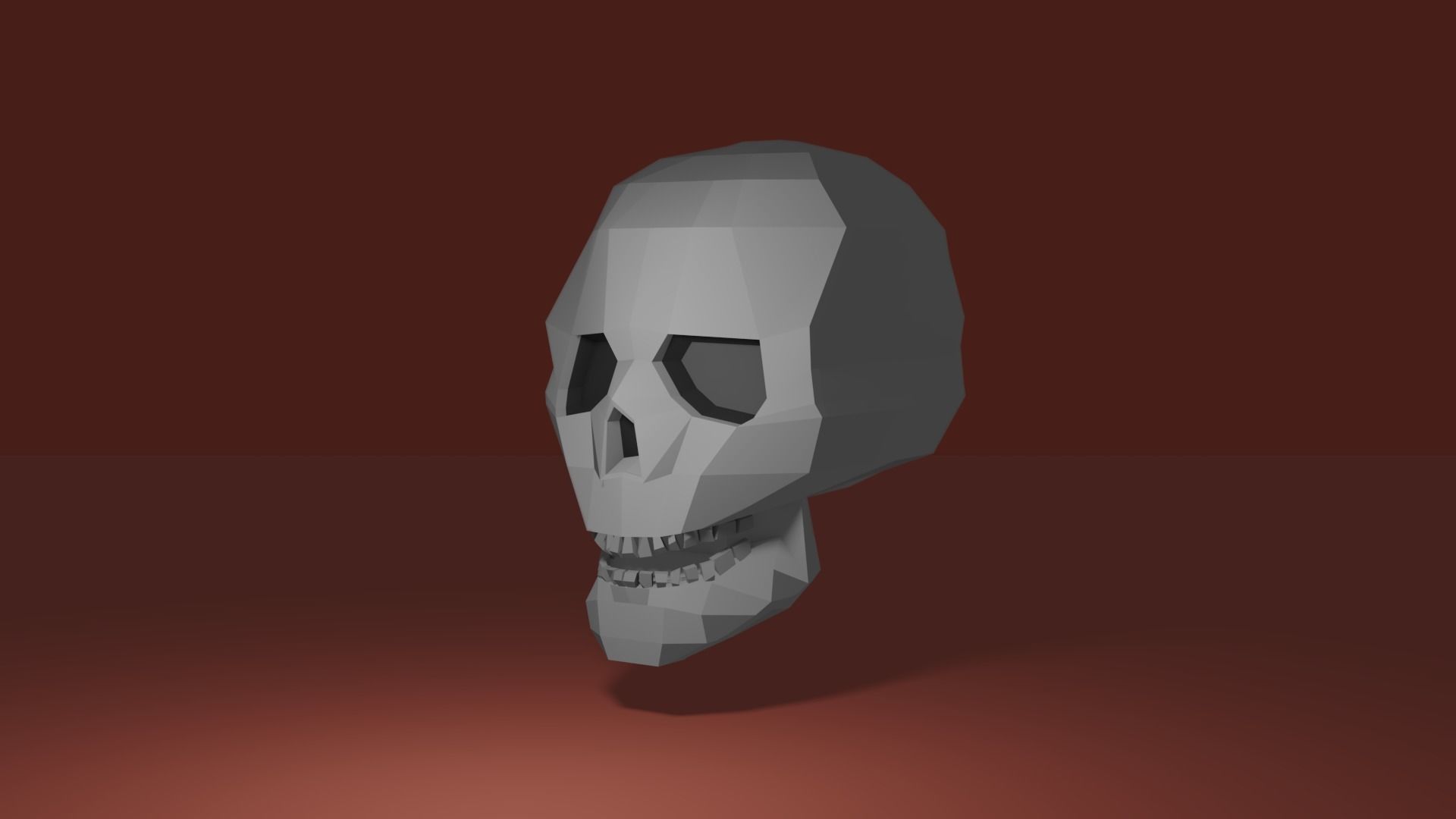 Low Poly Skull Free low-poly 3D model_1