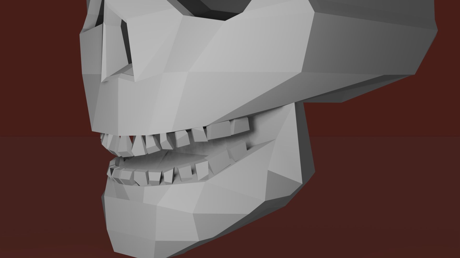 Low Poly Skull Free low-poly 3D model_4