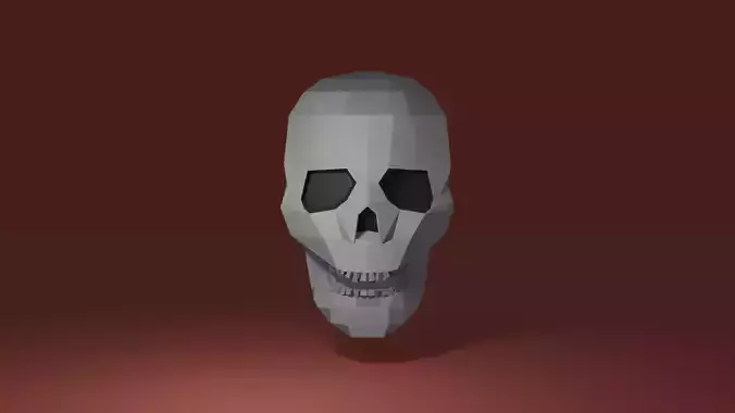 Low Poly Skull Free low-poly 3D model