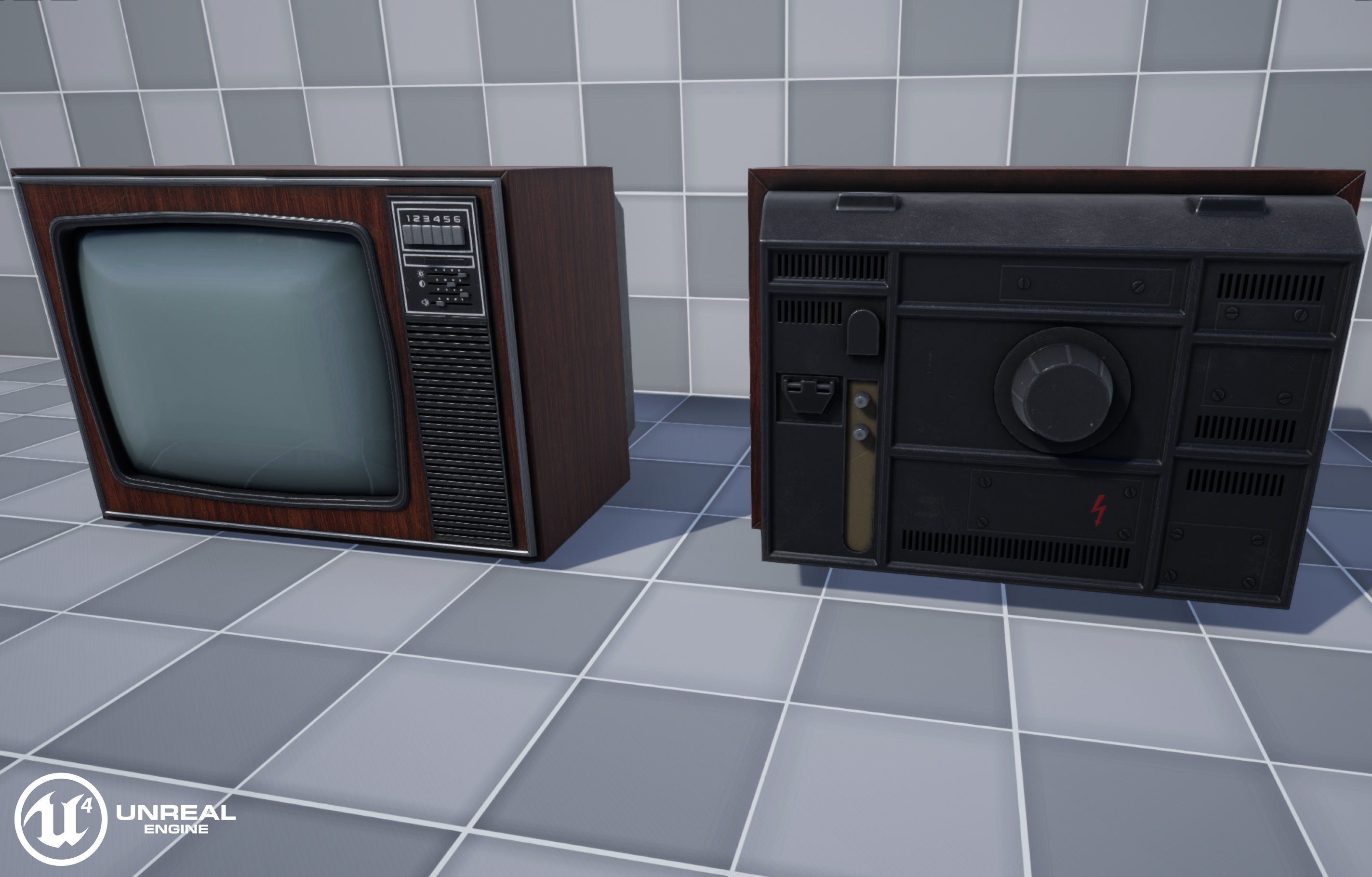 Soviet TV Low-poly 3D model_15