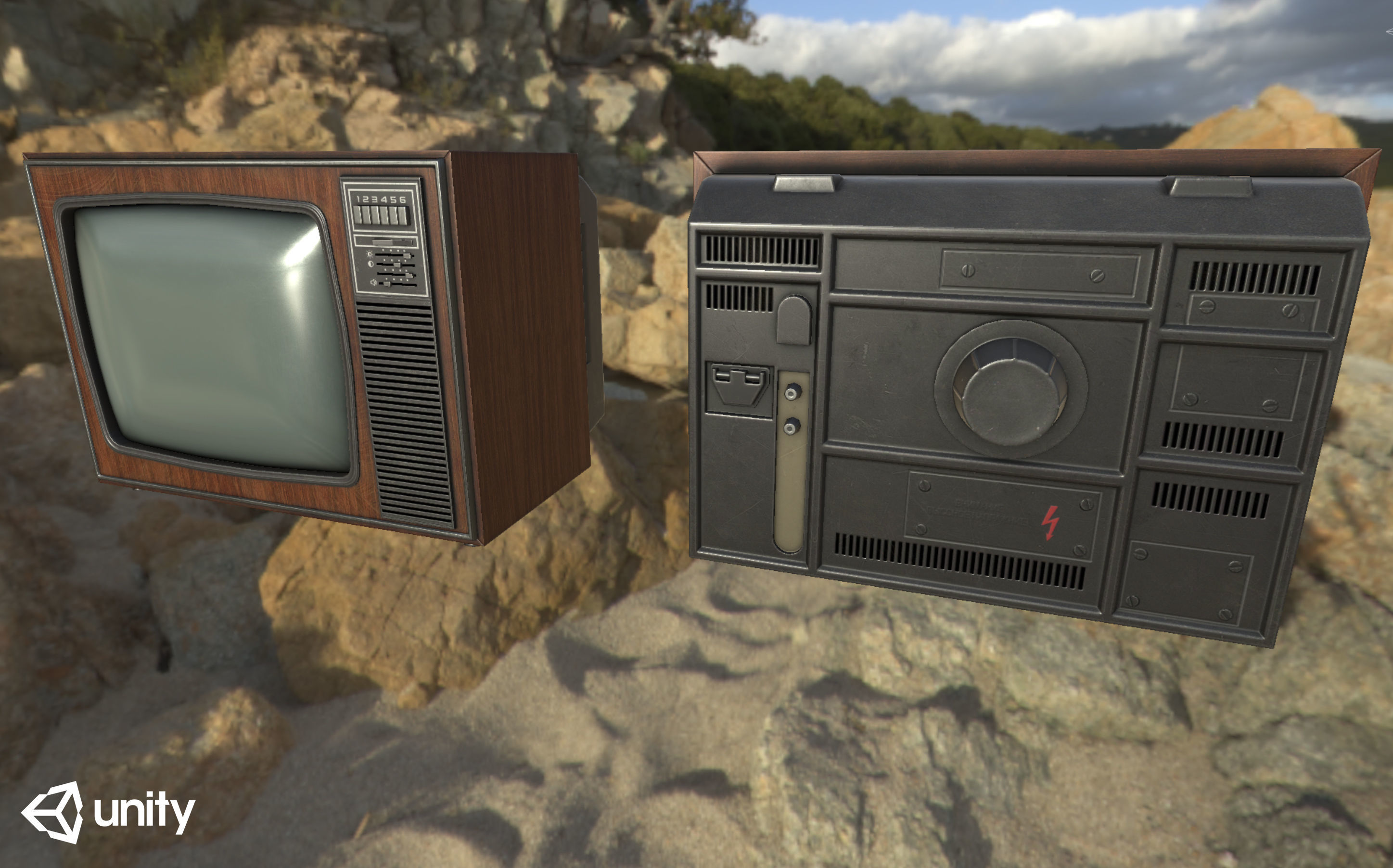 Soviet TV Low-poly 3D model_14