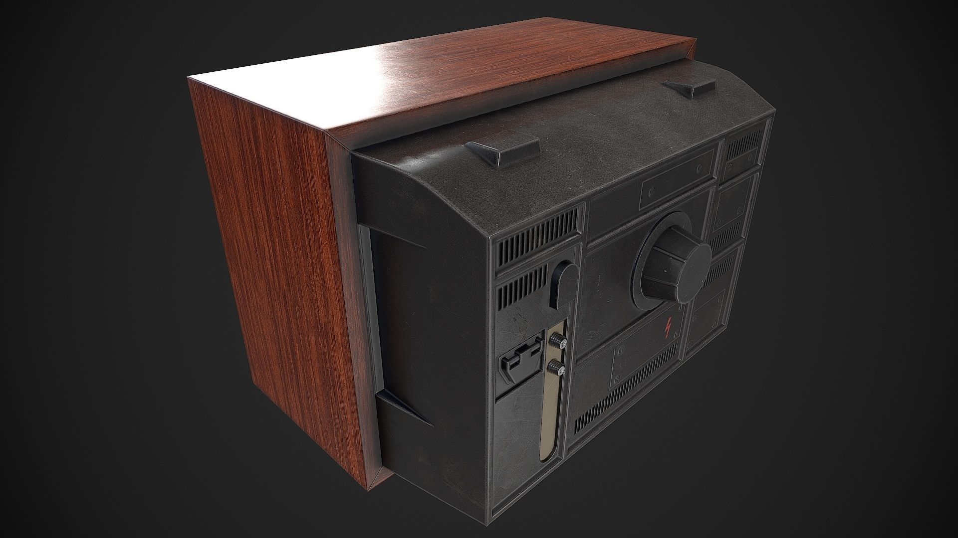 Soviet TV Low-poly 3D model_8