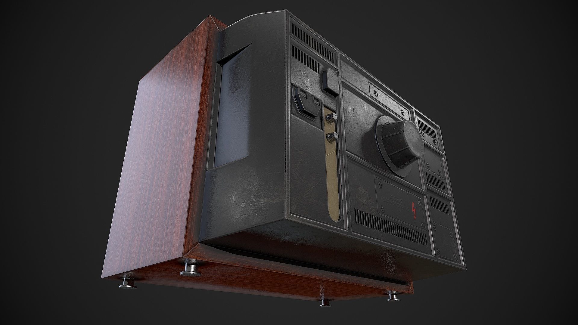 Soviet TV Low-poly 3D model_7