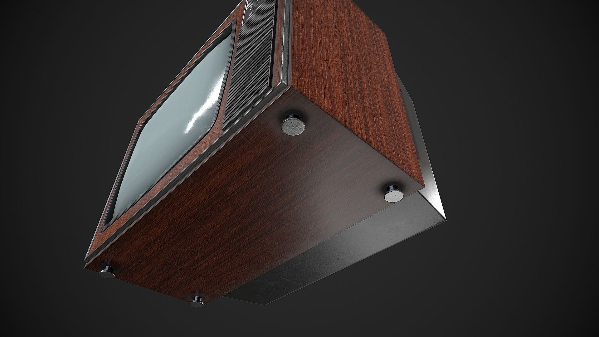 Soviet TV Low-poly 3D model_9