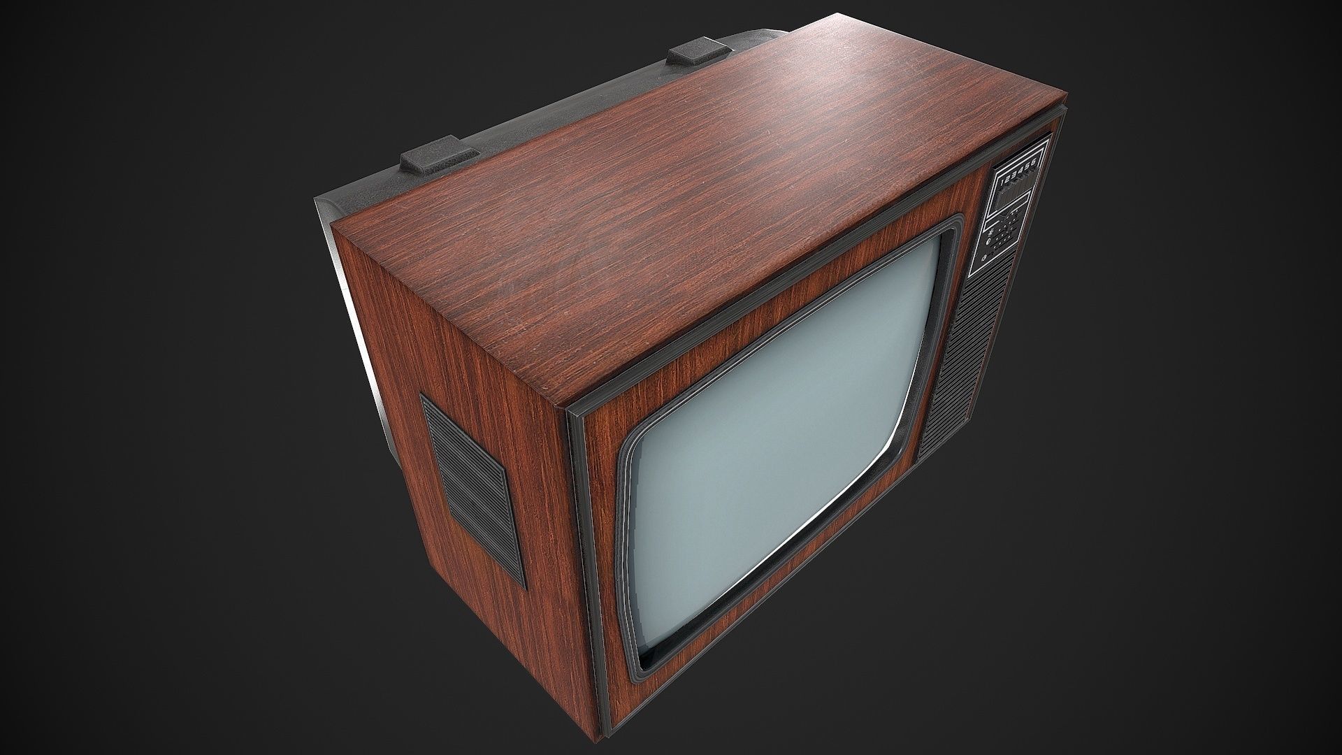 Soviet TV Low-poly 3D model_4