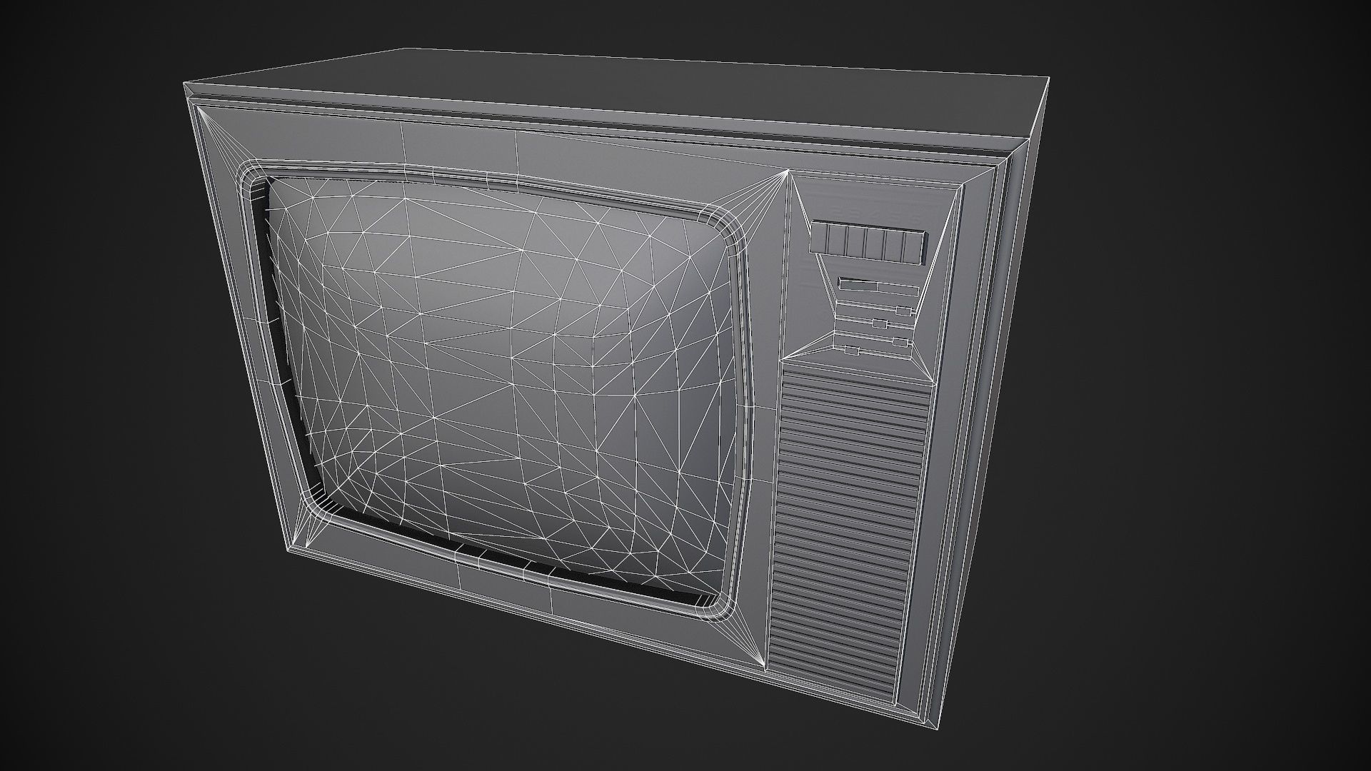 Soviet TV Low-poly 3D model_10