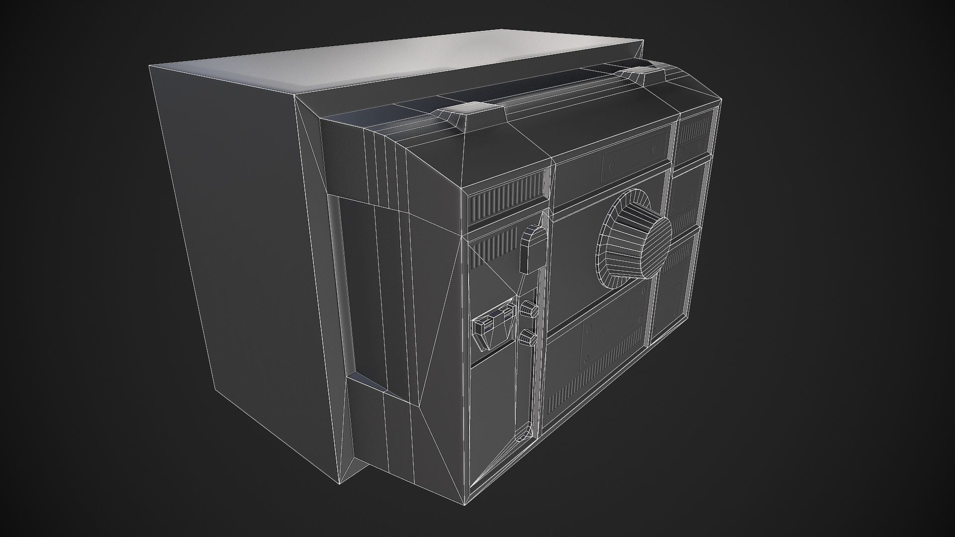 Soviet TV Low-poly 3D model_13