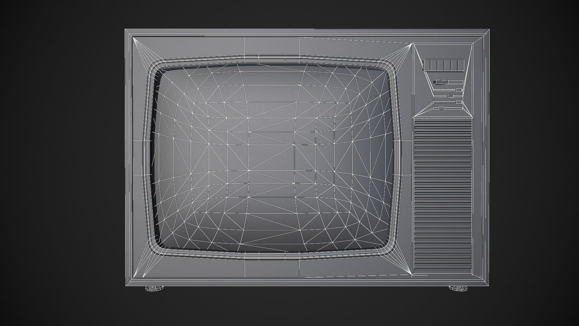 Soviet TV Low-poly 3D model_11