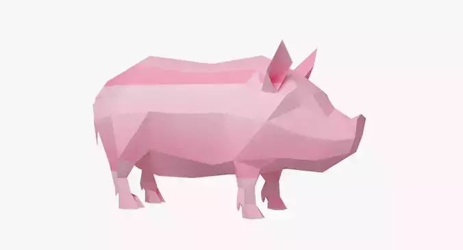 Pig Low Poly polygonal