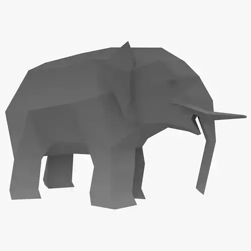 Elephant Low Poly with tusks