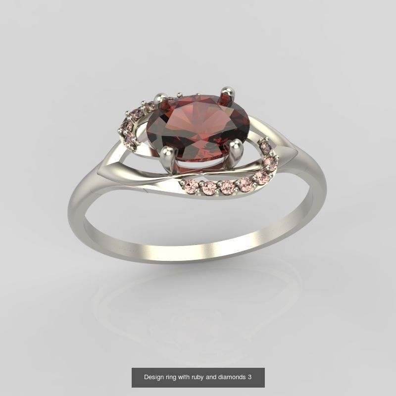24 Women Gemstone Rings pack 3dm stl 3D print model 3D Model Collection_8