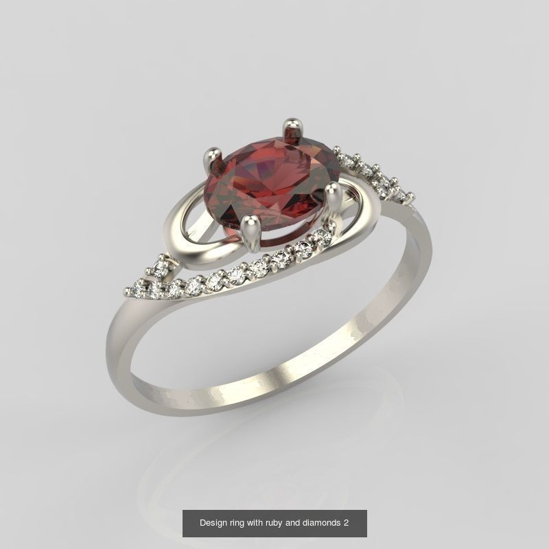 24 Women Gemstone Rings pack 3dm stl 3D print model 3D Model Collection_7