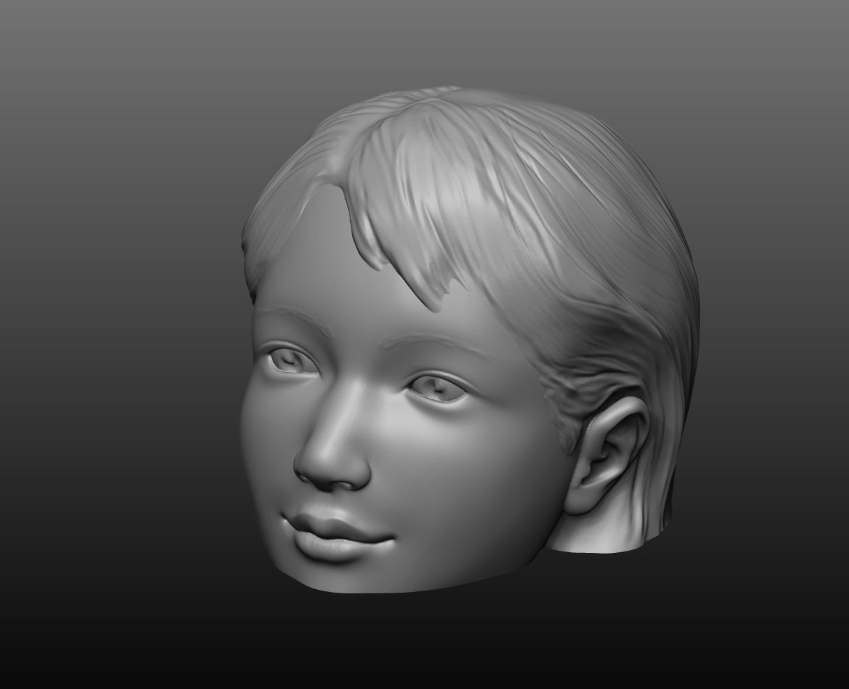 Girl head mannequin 3D print model_5