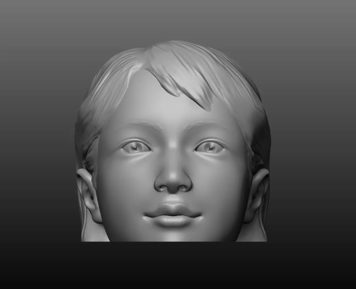 Girl head mannequin 3D print model_0