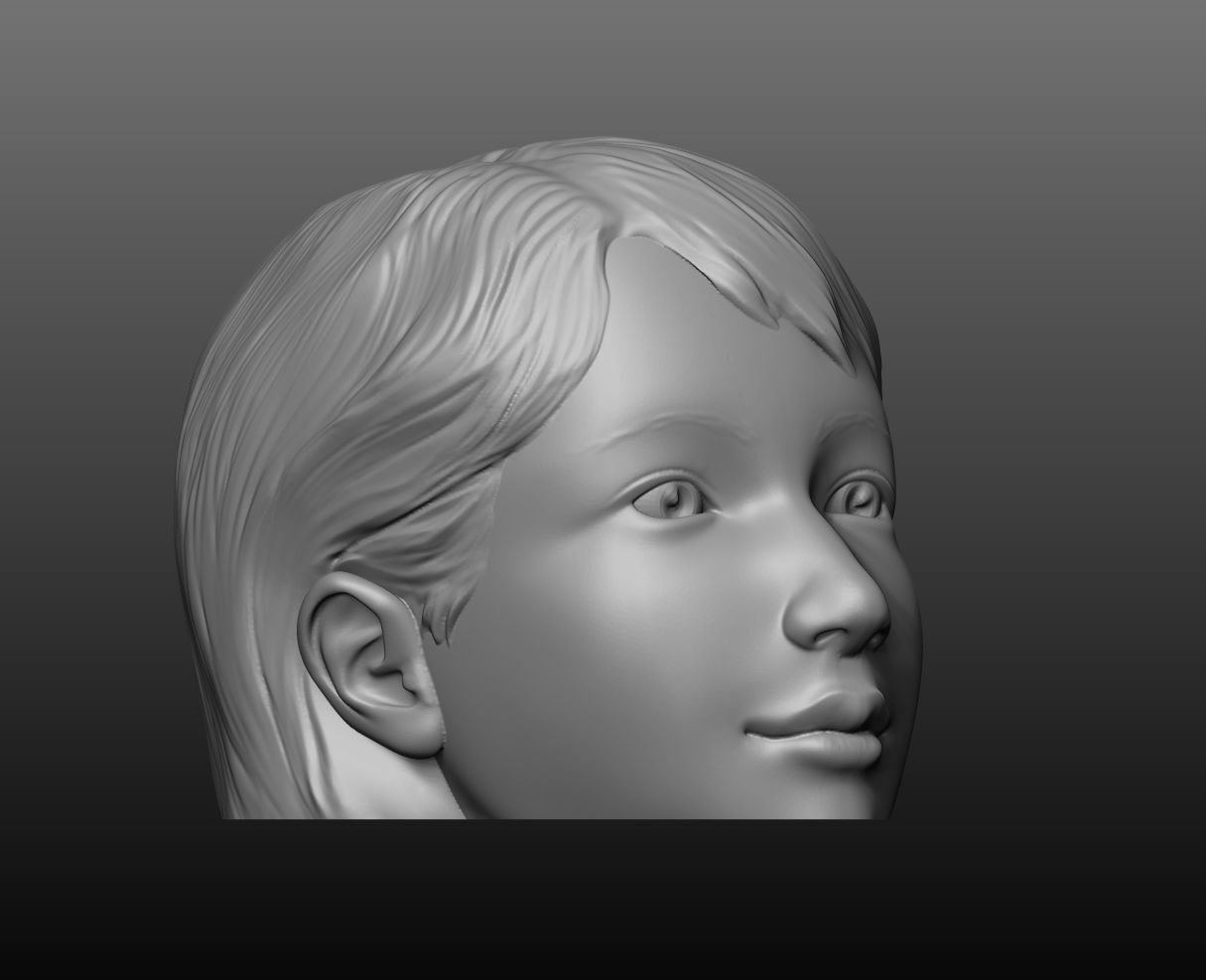 Girl head mannequin 3D print model_1