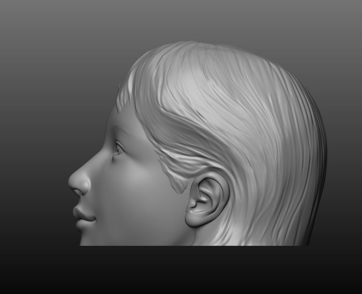 Girl head mannequin 3D print model_4
