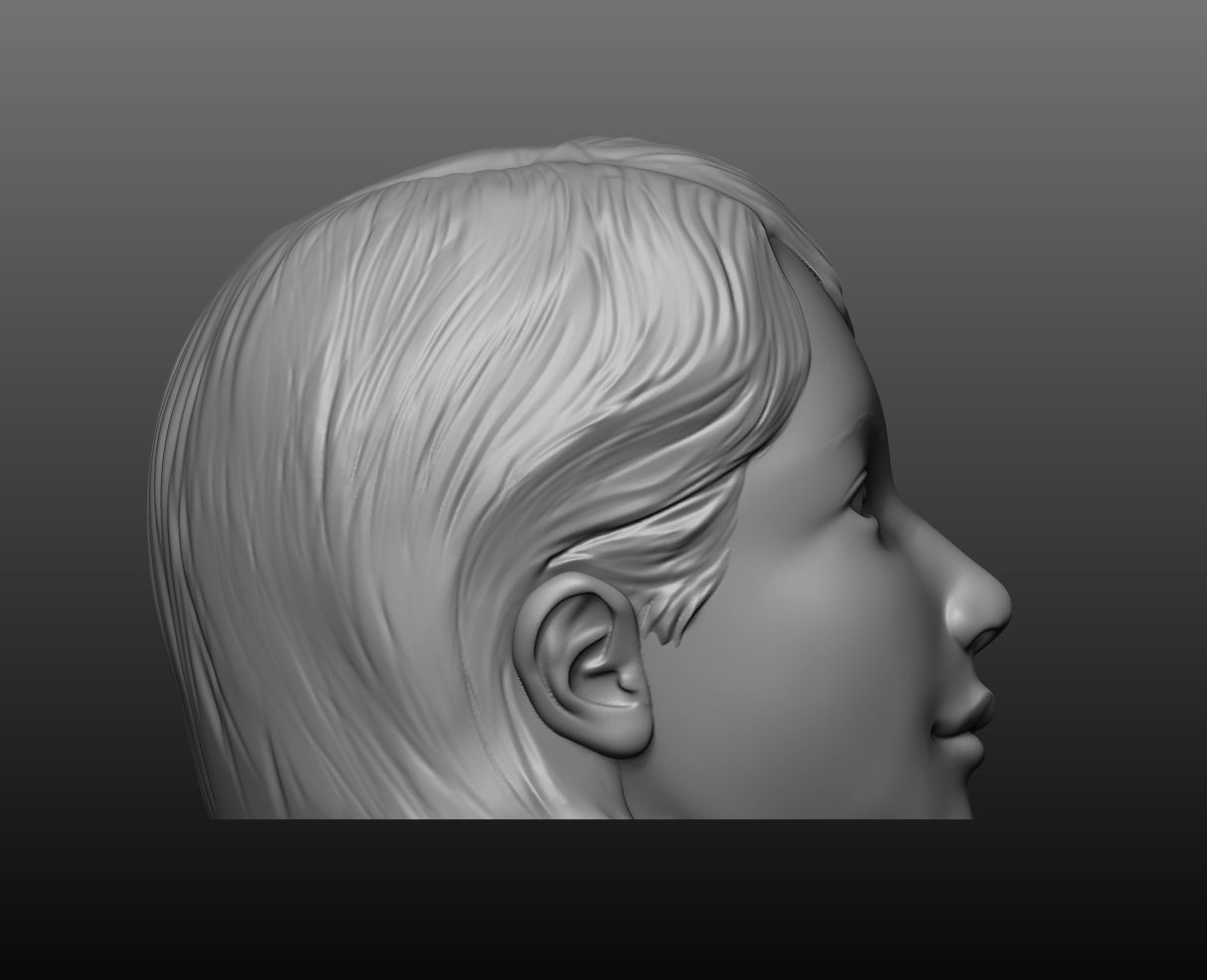 Girl head mannequin 3D print model_2